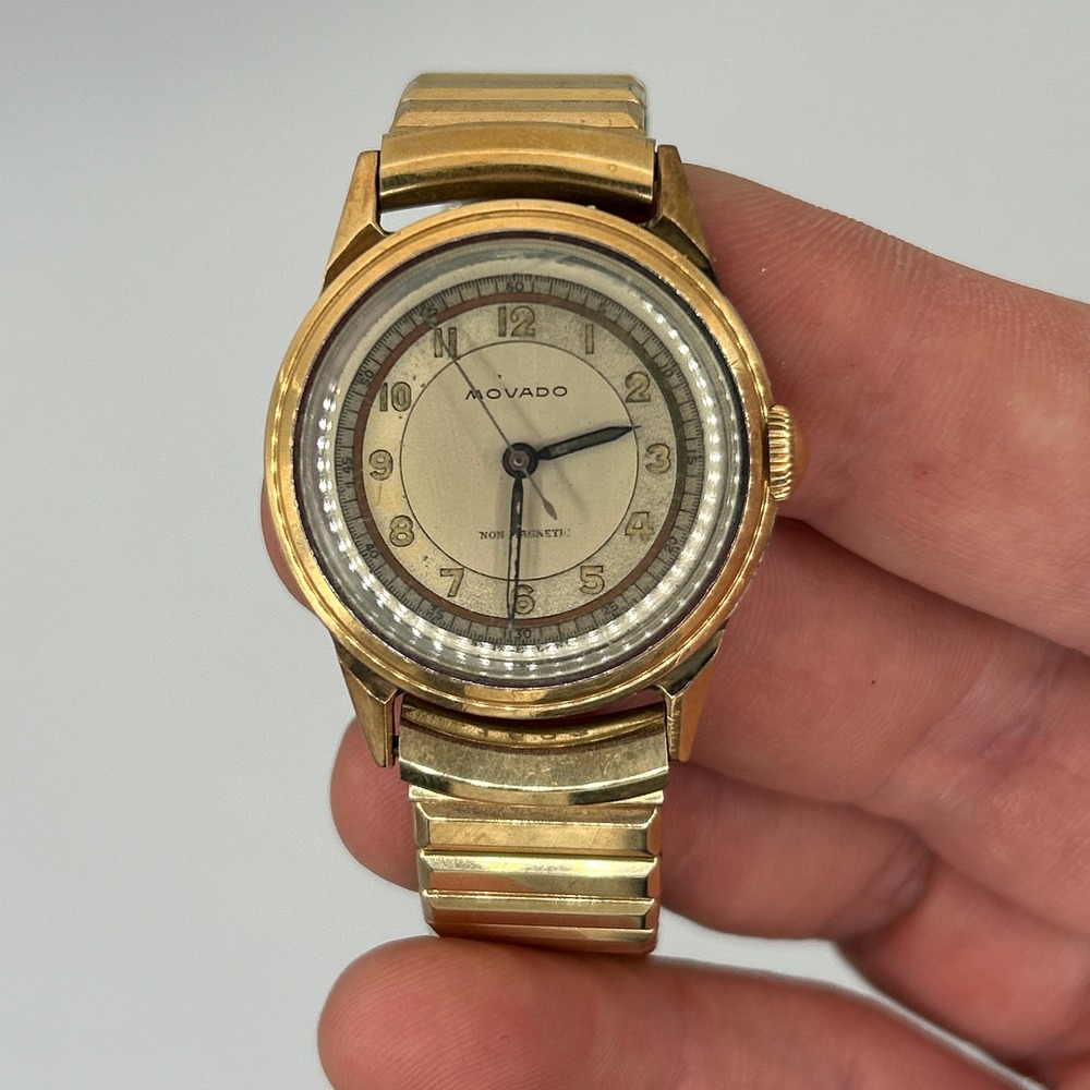 Vintage 1940s 1950s Movado Manual Wind Watch Granat Box - Repair / Parts